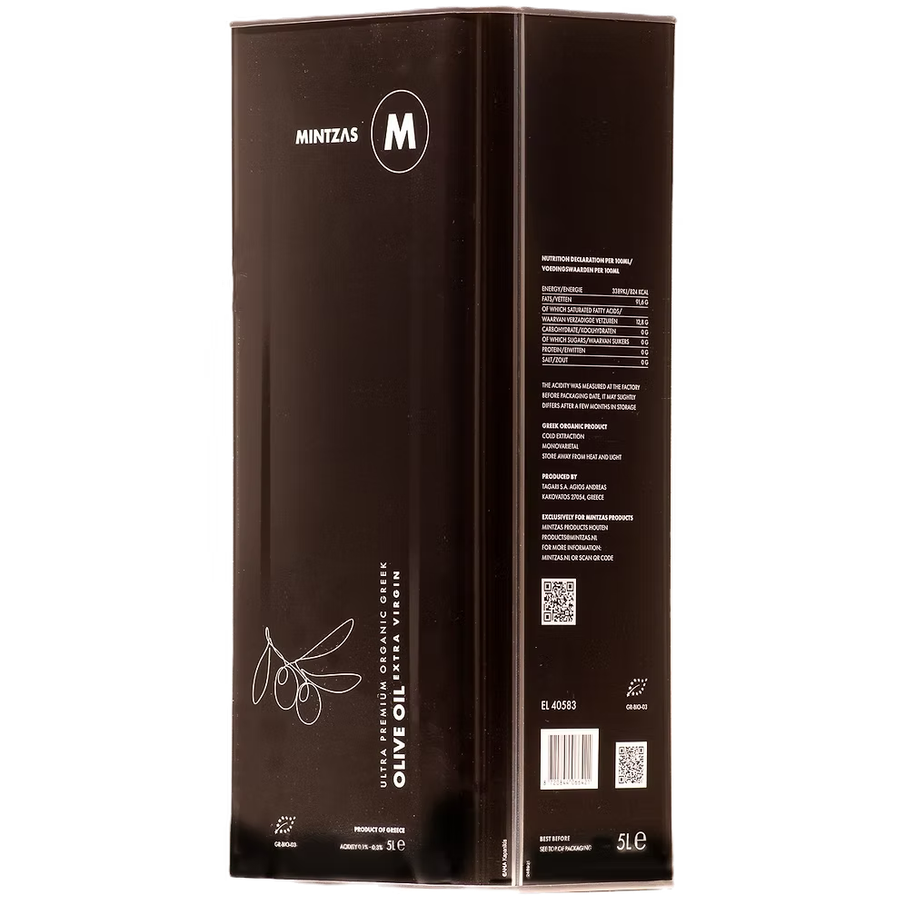 Mintzas Griekse biologische olijfolie 5 liter